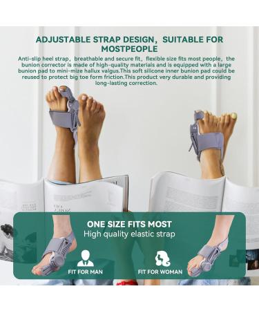 Ergonomic Bunion Corrector for Men & Women | Adjustable Orthopedic Toe Straightener with Comfort Silicone Pad | Effective Big Toe Bunion Relief (Grey - Buy Online on GoSupps.com