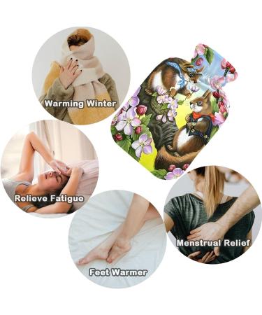Naanle Cherry Blossom Squirrel Heat Bottle | 1L Transparent Hot Water Bottle for Pain Relief & Cold Therapy - Buy Online on GoSupps.com
