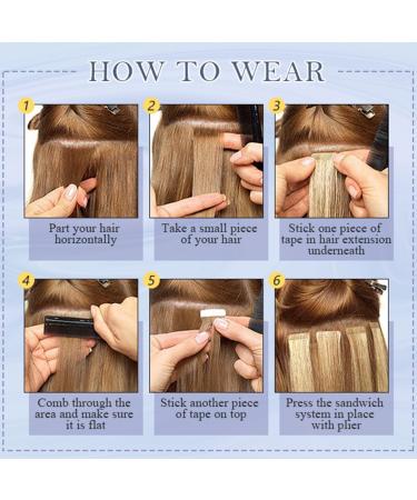 Yilite Tape Extensions Real Hair - 50cm T2/P2/6 | 20 Pieces | Invisible Silky Straight Skin Weft - Buy Online on GoSupps.com
