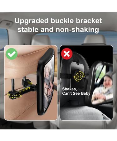 Evcgox 360 Rotatable Baby Car Mirror - Large Vision Back Seat Acrylic Mirror for Safe Parenting - Buy Online on GoSupps.com