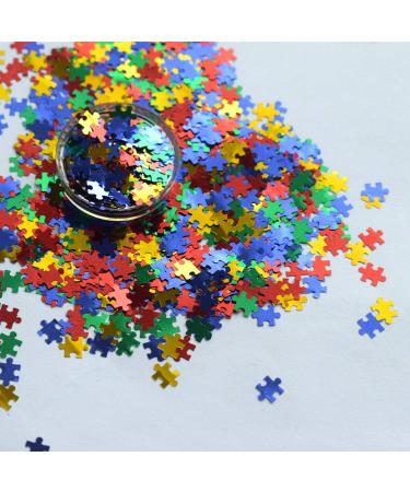 50g Laser Puzzle Pieces Nail Glitter Mix - 3D Holographic Sequins for Nail Art, Face, Body, DIY Crafting - Buy Online on GoSupps.com