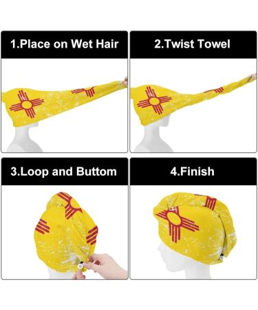 Buy New Mexico State Flag Microfiber Hair Towel Wrap - Super Absorbent Hair Turban for Women - 10x26 Inches - Buy Online on GoSupps.com
