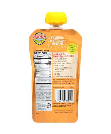 Earth's Best Organic Sesame Street Toddler Fruit Yogurt Smoothie - Peach Banana (12 Pack) - Buy Online on GoSupps.com