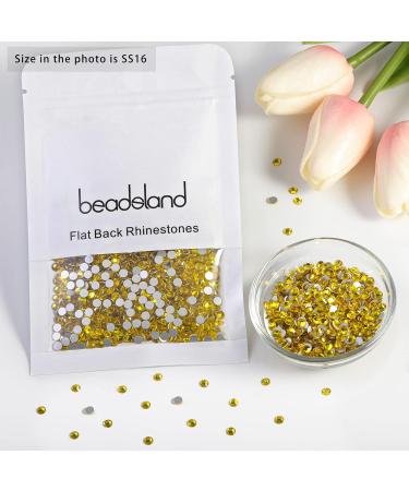 Beadsland 1440 Flat Back Rhinestones - Lemon Yellow Nail Crystals SS16 (3.8-4.0mm) for Nail Art - Buy Online on GoSupps.com