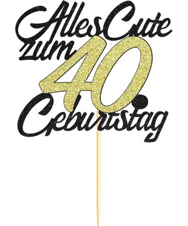 Sumerk 40th Birthday Cake Topper - Happy 40th Birthday Tortendeko | Perfect Decoration for Celebrations - Buy Online on GoSupps.com