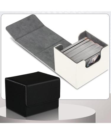Leather Deck Card Boxes - Large Size for 100+ Sleeved Cards - Black & White Horizontal Design - Compatible with MTG TCG - 2 Boxes - Buy Online on GoSupps.com