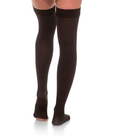 JOMI Compression Unisex Thigh High Stockings 30-40mmHg Premiere Open Toe - X-Large Black - Buy Online on GoSupps.com