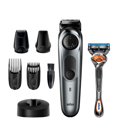 Braun Beard Detail Trimmer, Hair Clippers for Men, Cordless & Rechargeable, Mini Foil Shaver with Gillette ProGlide Razor, Silver, 10 Piece Set BT7240 - Buy Online on GoSupps.com