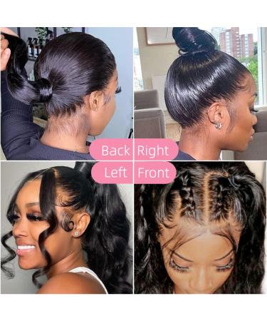 Qmaple 16 Inch 360 Lace Front Wig | Straight HD Lace | Pre Plucked | Glueless Human Hair Wig for Black Women - Buy Online on GoSupps.com