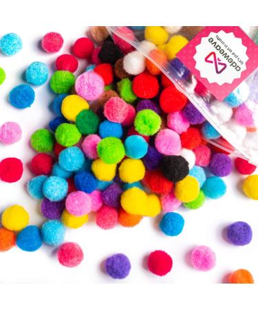 Adeweave 1000 Assorted Craft pom poms Multicolor Bulk pom poms Arts and  Crafts Pompoms for Crafts in Assorted Size- Soft and Fluffy Puff Balls  Large Colored Cotton Balls for Home and School