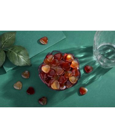 XIANNVXI 20 Pcs Red Agate Carnelian Crystal Heart Stones for Meditation & Energy Balancing - Buy Online on GoSupps.com