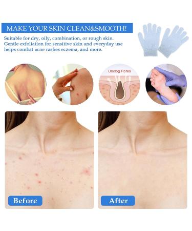 Sibba Double-Sided Microfiber Shower Peeling Gloves - Natural Luffa Bathing Hand Shoes for Adults & Children - Removes Dead Skin - 1 Pair Blue - Buy Online on GoSupps.com