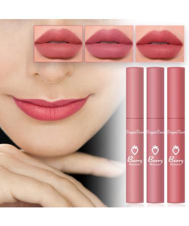 Mllkcao 3-Piece Matt Liquid Lipstick Set - Long-Lasting Waterproof Strawberry Lipstick for Daily & Party Makeup - Buy Online on GoSupps.com