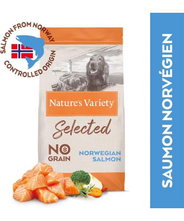 Nature's Variety Selected - Dry Dog Food for Medium and Large Breed Adult Dogs - Grain Free - with Boneless Norwegian Salmon - 12kg - Buy Online on GoSupps.com