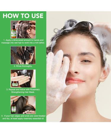 Rosemary Shampoo for Hair Growth | Vegan Rosemary Mint Shampoo with Biotin | Gentle Scalp Nourishing & Repairing Formula - 300ml - Buy Online on GoSupps.com