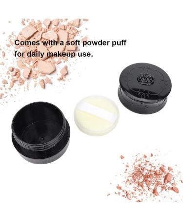 Vintage Rose Travel Makeup Powder Container Refillable & Portable Loose Powder Donor Box with Sieve for Body & Baby Powder (Black) - Buy Online on GoSupps.com