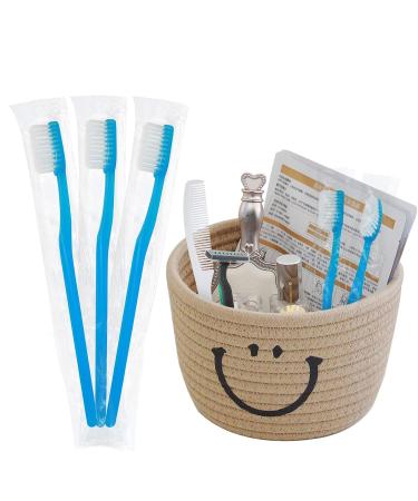 Blue Handle Toothbrushes - Individually Wrapped Multipack for Hotels & Travel (20 Pack) - Best Disposable Toothbrushes - Buy Online on GoSupps.com