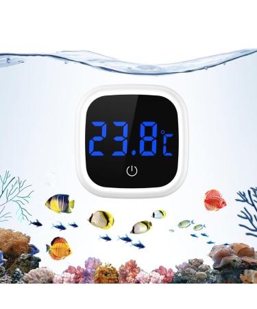 Ankilo aquarium thermometer aquarient thermometer digital with touch screen LED wireless temperature meter marine thermometer digital water thermometer for fresh water sea water reptiles 1 black & white