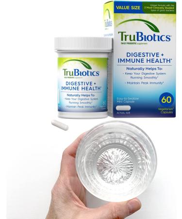 TruBiotics Daily Probiotic 60 Capsules - Digestive & Immune Health Support for Men and Women - Clinically Studied Strains - 60 Count - Buy Online on GoSupps.com