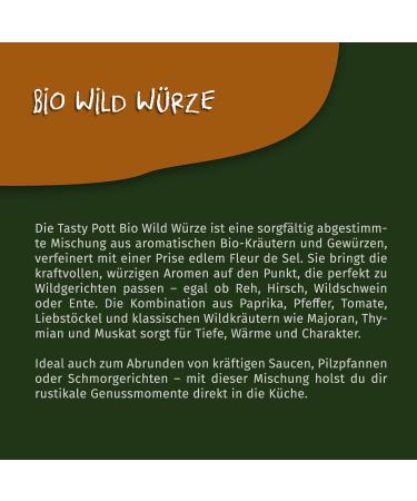 Jeske Sports Supplies Tasty Pott Organic wild herbs spice mix wild herbs herbs aromatic goulash wild meat wild spice mix spices spice jar 100 g - Buy Online on GoSupps.com