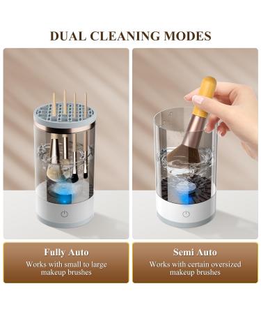 Electric Makeup Brush Cleaner - Automatic & Upgraded with Clean Mat | Perfect for All Brush Sizes - White - Buy Online on GoSupps.com