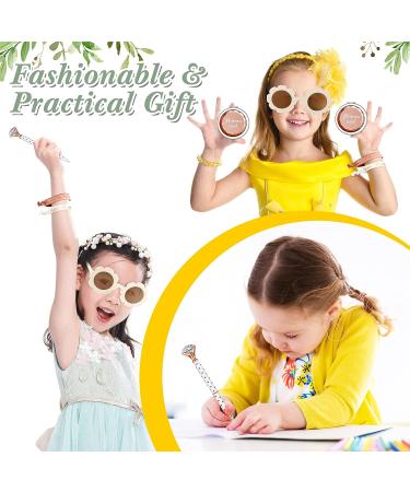 8 Pcs Flower Girl Proposal Gift Set - Water Bottle, Mirror, Diamond Pen, Hair Tie, Rose Head for Wedding/ Bride Shower - Buy Online on GoSupps.com