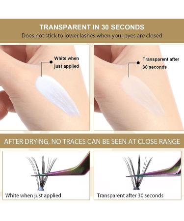Cluster Lash Glue 5ml - Long Lasting Waterproof Eyelash Extension Bond for DIY Lash Clusters - Clear Lash Glue with Micro Brushes - B&Q LASH - Buy Online on GoSupps.com