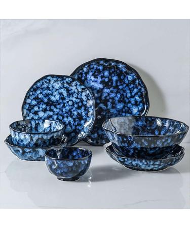 Ceramic Soup Plate Set of 2 Stackable Pasta Salad Bowls Blue Kitchen Serving Salad Plates-2plate-20cm-blue (Color : Blue Size : 1plate20cm) 1plate20cm Blue - Buy Online on GoSupps.com