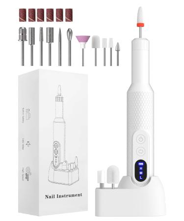 Electric Nail Files Nail Drill Portable E File Kit with Rechargeable Base 12 Drill Bits Adjustable Speed Electric Manicure and Pedicure Set for Acrylic Nails Gel Nails