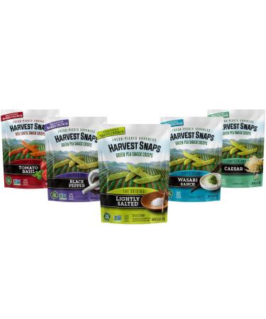 Calbee Harvest Snaps Sampler Variety Pack - Plant-based Gluten Free Crisps - 3 Oz 5 Pack In Sanisco Packaging