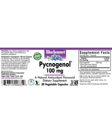 Bluebonnet Nutrition Pycnogenol 100mg - Natural Antioxidant Supplement - Buy Online on GoSupps.com