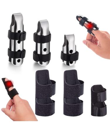 Gipizi Trigger Finger Splints 6Pcs Finger Support Brace for Broken Fingers Straightening and Knuckle Immobilization Metal Finger Stabilizer for Adults and Children