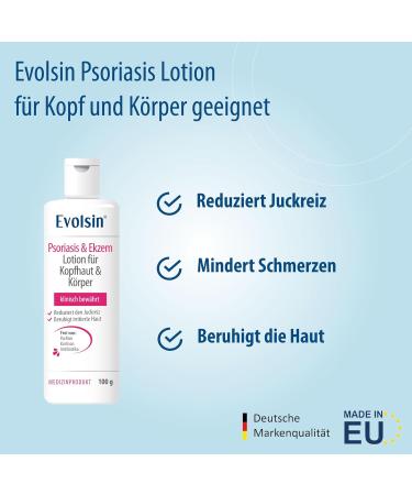 Evolsin Medical Ug Evolsin Eczema & psoriasis lotion for scalp and body ideal combination with psoriasis shampoo for irritated dry and irritated skin reduces itching psoriasis scalp - Buy Online on GoSupps.com