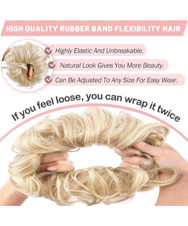 Vlasy Messy Bun Hair Piece 101# 60g - Curly Wavy Scrunchies Hair Extensions for Women - Synthetic Chignons Hairpieces Updo Accessories - Ideal for Girls - Buy Online on GoSupps.com