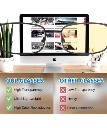 TJUTR Fashion Clear Glasses for Women | Non-Prescription Blue Light Blocking Metal Frame | Rectangle Style 733-V1 Black - Buy Online on GoSupps.com