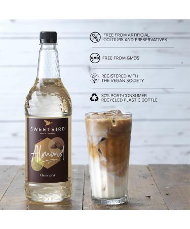 Sweetbird Almond Syrup 1L - Vegan-Friendly Syrup for Drinks - Buy Online on GoSupps.com