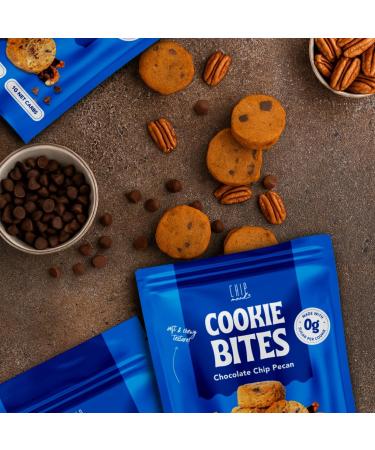 ChipMonk Keto Cookie Bites Delicious Low Carb Diabetic Friendly 1g Net Carb Gluten Free Sugar Free Keto Bites Sweetened with Allulose & Monk Fruit (Chocolate Chip Pecan 2 Pouches (16 Bites)) Chocolate Chip 2 Pack (1  - Buy Online on GoSupps.com
