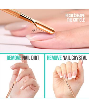 FANDAMEI UV Gel Nail Polish Remover Kit - Cuticle Pusher & Gel Polish Scraper Set for Manicure Pedicure - Dual Head Nail Scraper in Rose Gold - Buy Online on GoSupps.com
