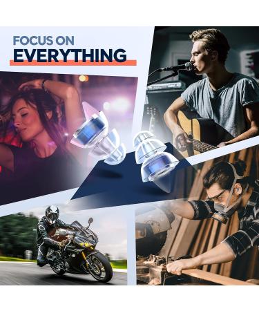High Fidelity Music Ear Plugs - 3 Pairs for Concerts & Noise Reduction | 23dB Noise Cancelling Silicone Earplugs for Musicians, Festivals & Travel - Blue - Buy Online on GoSupps.com