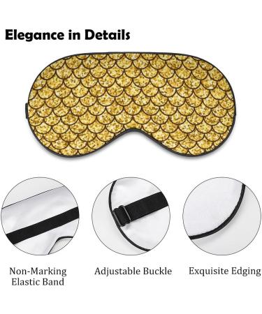 Gold Glitter Scales Sleep Mask for Women | Adjustable Eye Shades Cover with Elastic Strap - Luxurious Comfort & Style - Buy Online on GoSupps.com