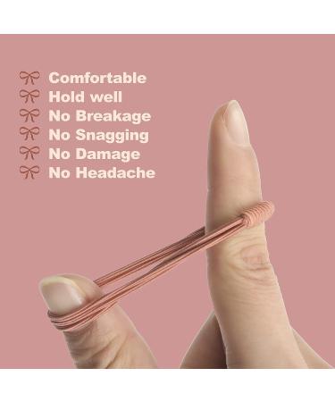 24 Pcs Boho Twist SheeknaSet Hair Tie Bracelets | Pain-Free Elastic Bands for Women and Girls - Rose Red, Apricot, Black, Beige, Black - Buy Online on GoSupps.com