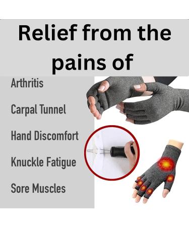 Arthritis Compression Gloves & Button Helper | Fingerless Pain Relief for Carpal Tunnel Rheumatoid & Tendinitis - Hand Support for Men & Women - Buy Online on GoSupps.com