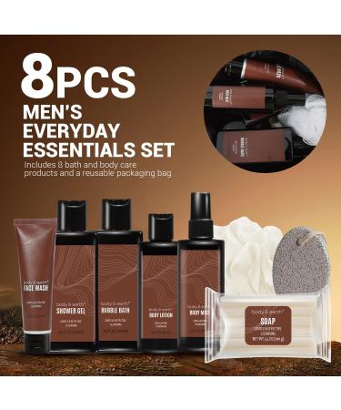 Body & Earth 8PC Sandalwood Bath and Body Gift Set - Perfect Gift Baskets for Men | Self Care Essentials Including Body Lotion Face Wash & More | Ideal Gifts for Husband & Father's Day - Buy Online on GoSupps.com