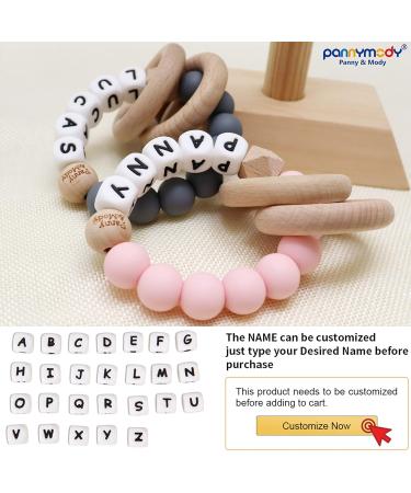 Panny & Mody Personalized Pink Teether - Custom Name | Baby Teething Toy - Buy Online on GoSupps.com