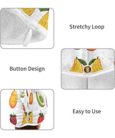 Colored Fruit Hair Towel 2 Pack | Super Absorbent Quick Dry Hair Turbans | Ideal for Women & Girls - Buy Online on GoSupps.com