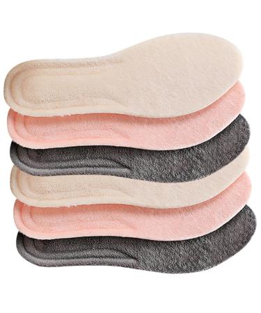FOMIYES 3 Pairs Insoles Shoe Inserts Winter Shoe Pad Shoe Cushions Sports Shoe Pads Breathable Inner Soles Sherpa Men and Women Accessories Damping