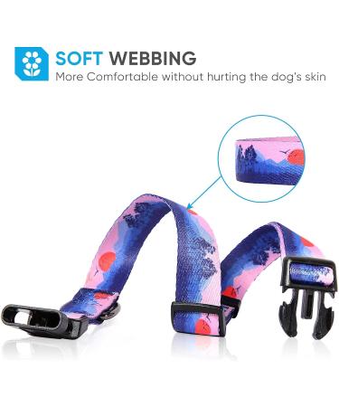Heele Adjustable Dog Collar for Small & Medium Puppies - Comfort & Style in Purple Sunset (XS: 21.6-28cm) - Buy Online on GoSupps.com
