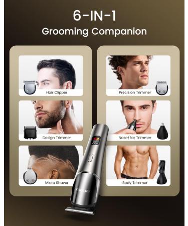 KNCANEO Hair Clippers Beard Trimmer for Men 11 in 1 Hair Clippers Set with USB Type C Rechargeable Professional Nose Trimmer Men's Waterproof Electric Clippers Body Groomer Set - Buy Online on GoSupps.com