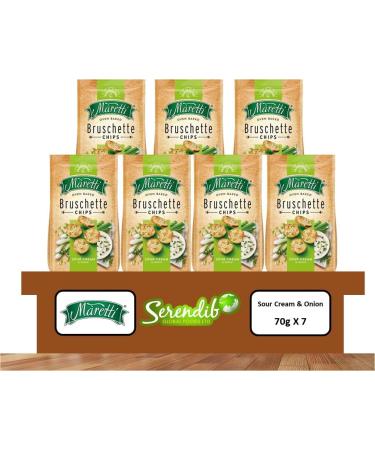 Maretti Bruschette Sour Cream & Onion Oven Baked Bread Snack 70g Each (Pack of 7) - Buy Online on GoSupps.com