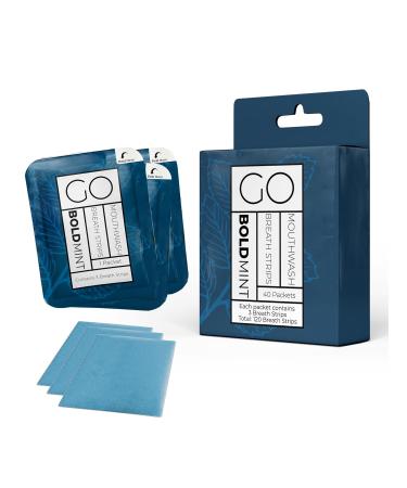 Breath Strips for Bad Breath by Go Mouthwash- Indivivual Packets containing 3 Bold Mint Strips - Alternative to Breath Mints Travel Mouthwash Breath Spray and Other Fresheners - Perfect on The GO 40 Ounce (Pack of 1) Bol  - Buy Online on GoSupps.com